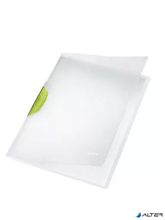 Gyorsfűző, klipes, PP, A4, LEITZ "ColorClip Magic", zöld