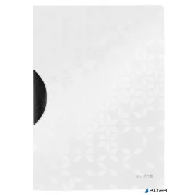   Gyorsfűző, klipes, PP, A4, LEITZ "Wow ColorClip", fehér