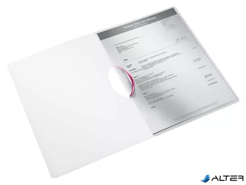Gyorsfűző, klipes, PP, A4, LEITZ "Wow ColorClip" rózsaszín