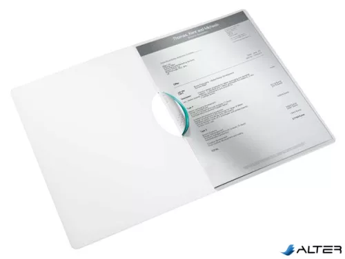 Gyorsfűző, klipes, PP, A4, LEITZ "Wow ColorClip" jégkék