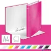 Gyűrűs könyv, 2 gyűrű, D alakú, 40 mm, A4 Maxi, karton, LEITZ "Wow", rózsaszín