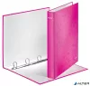 Gyűrűs könyv, 4 gyűrű, D alakú, 40 mm, A4 Maxi, karton, LEITZ "Wow", rózsaszín