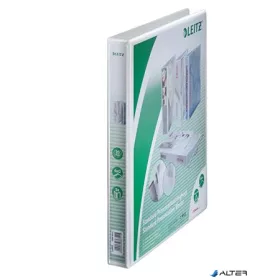   Gyűrűs könyv, panorámás, 4 gyűrű, D alakú, 38 mm, A4 Maxi, PP, LEITZ, fehér