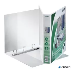   Gyűrűs könyv, panorámás, 4 gyűrű, D alakú, 51 mm, A4 Maxi, PP, LEITZ, fehér