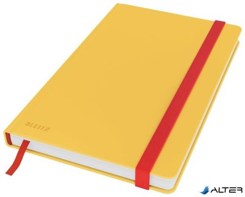 Beíró, A5, kockás, 80 lap, keményfedeles, LEITZ "Cosy Soft Touch", melegsárga