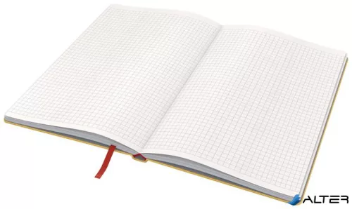 Beíró, A5, kockás, 80 lap, keményfedeles, LEITZ "Cosy Soft Touch", melegsárga