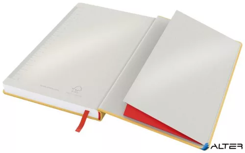 Beíró, A5, kockás, 80 lap, keményfedeles, LEITZ "Cosy Soft Touch", melegsárga