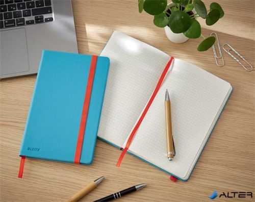 Beíró, A5, kockás, 80 lap, keményfedeles, LEITZ 'Cosy Soft Touch', nyugodtkék