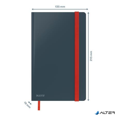 Beíró, A5, kockás, 80 lap, keményfedeles, LEITZ "Cosy Soft Touch", bársonyszürke