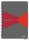Spirálfüzet, A5, kockás, 90 lap, laminált karton borító, LEITZ "Office", szürke-piros
