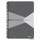 Spirálfüzet, A5, kockás, 90 lap, laminált karton borító, LEITZ "Office", szürke