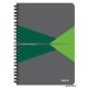 Spirálfüzet, A5, vonalas, 90 lap, laminált karton borító, LEITZ "Office", szürke-zöld