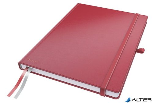 Jegyzetfüzet, exkluzív, A4, vonalas, 80 lap, keményfedeles, LEITZ "Complete", piros