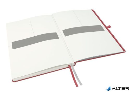 Jegyzetfüzet, exkluzív, A4, vonalas, 80 lap, keményfedeles, LEITZ "Complete", piros