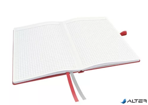 Jegyzetfüzet, exkluzív, A5, kockás, 80 lap, keményfedeles, LEITZ "Complete", piros