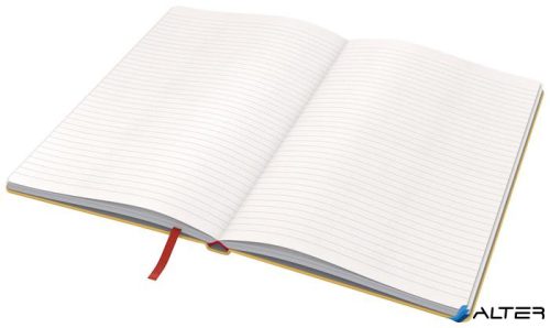 Beíró, A5, vonalas, 80 lap, keményfedeles, LEITZ 'Cosy Soft Touch', melegsárga