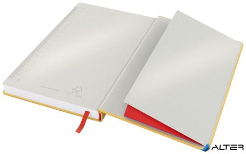 Beíró, A5, vonalas, 80 lap, keményfedeles, LEITZ 'Cosy Soft Touch', melegsárga
