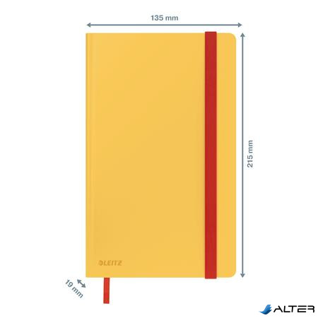 Beíró, A5, vonalas, 80 lap, keményfedeles, LEITZ 'Cosy Soft Touch', melegsárga