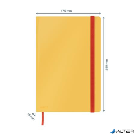 Beíró, B5, vonalas, 80 lap, keményfedeles, LEITZ 'Cosy Soft Touch', melegsárga
