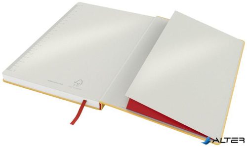 Beíró, B5, vonalas, 80 lap, keményfedeles, LEITZ 'Cosy Soft Touch', melegsárga