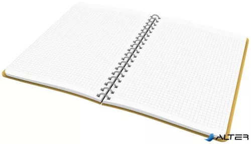 Spirálfüzet, B5, kockás, 80 lap, LEITZ, "Cosy Soft Touch", melegsárga