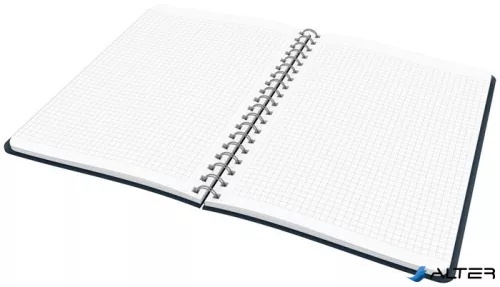 Spirálfüzet, B5, kockás, 80 lap, LEITZ, "Cosy Soft Touch", bársonyszürke