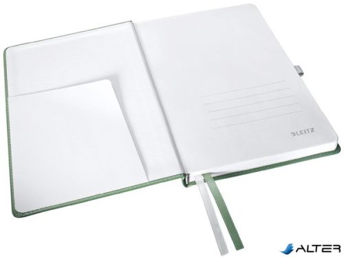 Jegyzetfüzet, A5, vonalas, 80 lap, keményfedeles, LEITZ "Style", olajfazöld