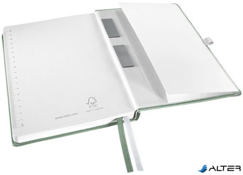 Jegyzetfüzet, A5, vonalas, 80 lap, keményfedeles, LEITZ "Style", olajfazöld