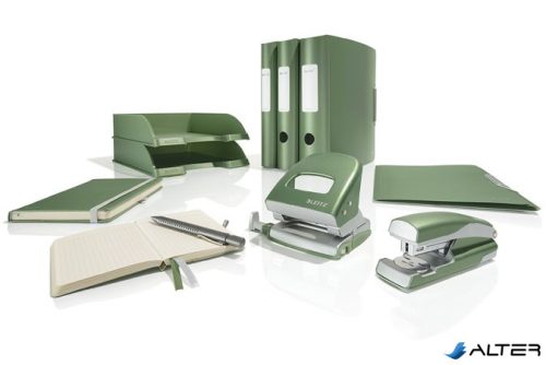 Jegyzetfüzet, A5, vonalas, 80 lap, keményfedeles, LEITZ "Style", olajfazöld