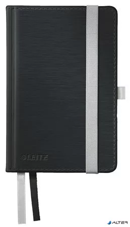 Jegyzetfüzet, A6, kockás, 80 lap, keményfedeles, LEITZ "Style", szaténfekete