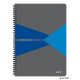 Spirálfüzet, A4, kockás, 90 lap, PP borító, LEITZ "Office", szürke-kék