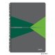 Spirálfüzet, A4, kockás, 90 lap, PP borító, LEITZ "Office", szürke-zöld