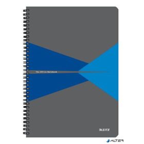   Spirálfüzet, A4, vonalas, 90 lap, PP borító, LEITZ "Office", szürke-kék