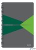 Spirálfüzet, A4, vonalas, 90 lap, PP borító, LEITZ "Office", szürke-zöld