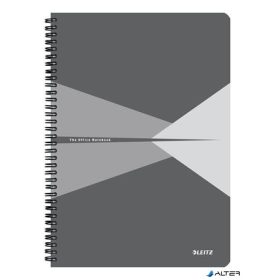   Spirálfüzet, A4, vonalas, 90 lap, PP borító, LEITZ "Office", szürke