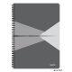 Spirálfüzet, A4, vonalas, 90 lap, PP borító, LEITZ "Office", szürke