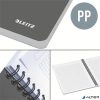 Spirálfüzet, A5, kockás, 90 lap, PP borító, LEITZ "Office", szürke-piros