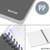 Spirálfüzet, A5, vonalas, 90 lap, PP borító, LEITZ "Office", szürke-piros