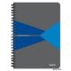 Spirálfüzet, A5, vonalas, 90 lap, PP borító, LEITZ "Office", szürke-kék
