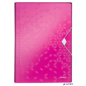   Harmonikamappa, A4, PP, 6 rekeszes, LEITZ "Wow", rózsaszín