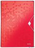 Harmonikamappa, A4, PP, 6 rekeszes, LEITZ "Wow", piros