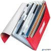 Harmonikamappa, A4, PP, 6 rekeszes, LEITZ "Wow", piros