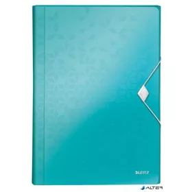   Harmonikamappa, A4, PP, 6 rekeszes, LEITZ "Wow", jégkék