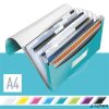 Harmonikamappa, A4, PP, 6 rekeszes, LEITZ "Wow", jégkék