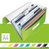 Harmonikamappa, A4, PP, 6 rekeszes, LEITZ "Wow", zöld