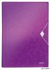 Harmonikamappa, A4, PP, 6 rekeszes, LEITZ "Wow", lila