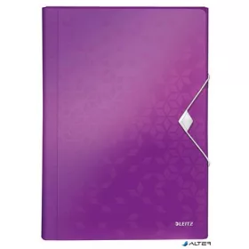   Harmonikamappa, A4, PP, 6 rekeszes, LEITZ "Wow", lila