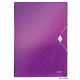 Harmonikamappa, A4, PP, 6 rekeszes, LEITZ "Wow", lila