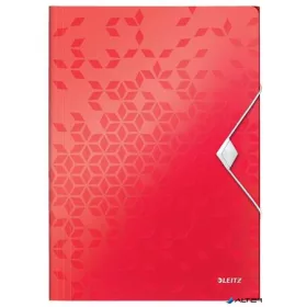 Gumis mappa, PP, A4, LEITZ "Wow", piros