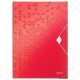 Gumis mappa, PP, A4, LEITZ "Wow", piros